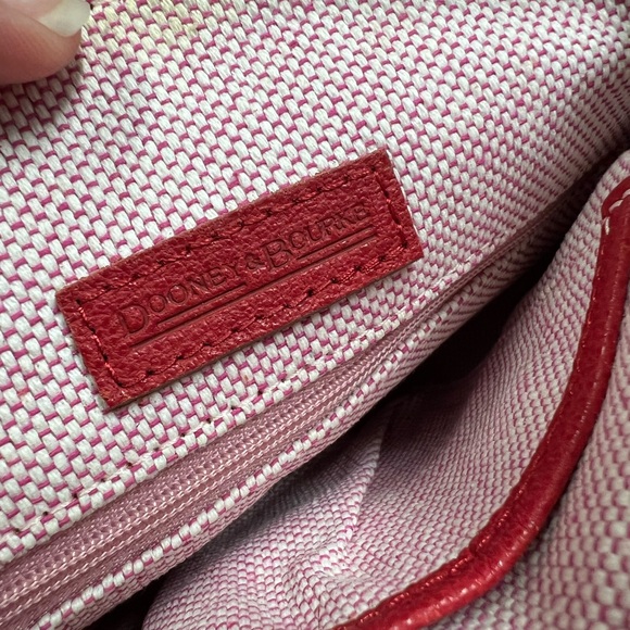 Dooney & Bourke Red Pebble Leather Letter Carrier Bag - Picture 9 of 16